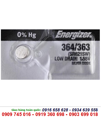 Pin đồng hồ đeo tay 1,55v Silver Oxide Energizer 364, SR621SW _Made in USA